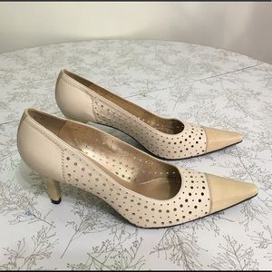 Stuart Weitzman Perforated Kitten Heels